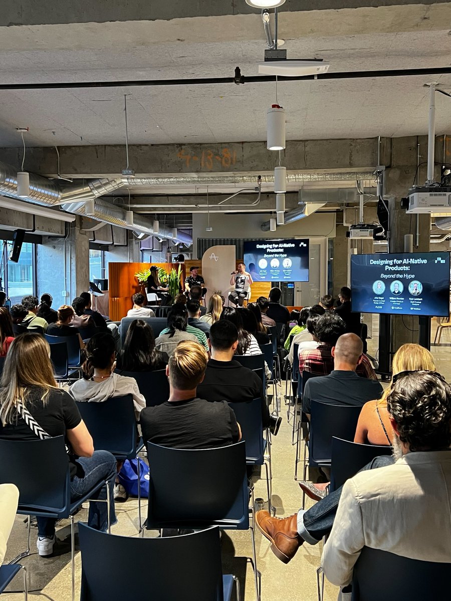 imkylelambert's tweet image. I got a chance to speak on a panel “Designing Native AI Products” for an SF Tech Week event. I got to share what I’ve learned and took away so much from others. I had so much fun! I want to do more of this.
