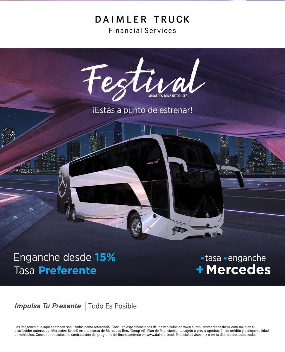 🚍✨ ¡Tu próximo autobús Mercedes-Benz está más cerca de lo que imaginas!
Con enganche desde 15% y tasa preferente, este es el momento perfecto para impulsar tu flotilla.
💡 cotiza aquí: wa.link/bu4unc

Impulsa tu presente. Todo es posible.
#MBenzBuses #Difrenosa
