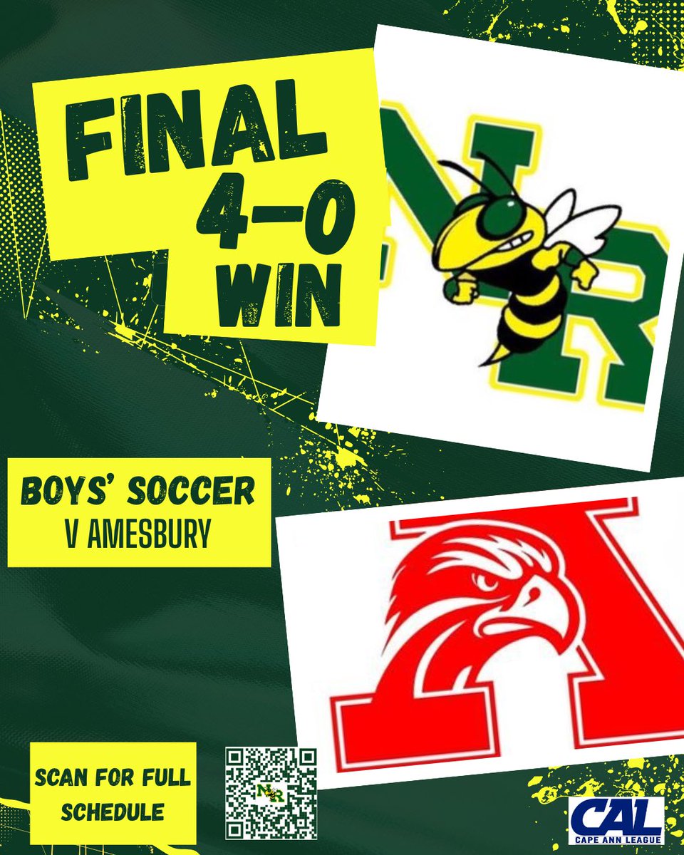 NRHSHornets's tweet image. Boys Soccer wins over Amesbury!  @Nrtranscript @globeschools @bostonheraldhs @globelars @bconn63