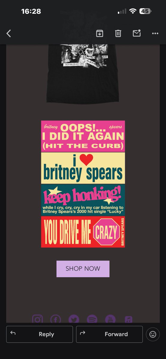 sometimes_jean's tweet photo. Qué carajo? Real quién diseña la merch oficial de Britney? Es un abuso https://t.co/f5VKKWLXnT