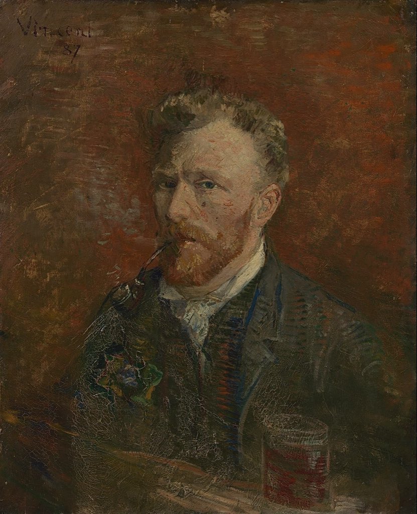 il_llj's tweet photo. Self-Portrait with Pipe and a Glass (Vincent van Gogh) 1887 https://t.co/CN4rO312Fd