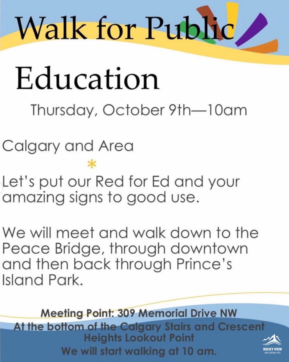 rvata35's tweet photo. Join us for a walk on Wednesday and/or Thursday!
These are not pickets, but you are encouraged to wear red. Let’s get our steps in and show our support for public education!
#Red4EdAB #fundpubliceducation #yycteachers https://t.co/BTTOTsOvap