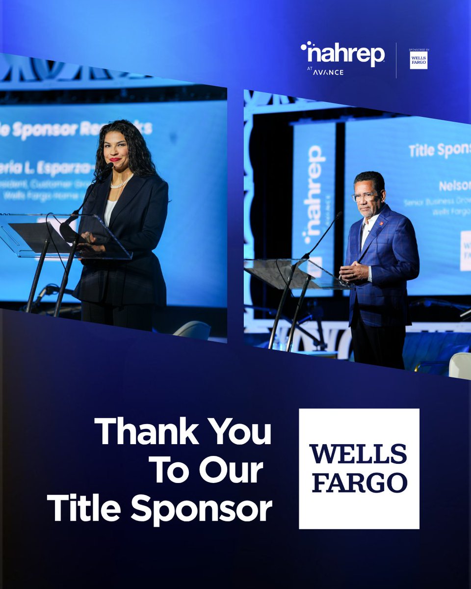 Thanks to our Title Sponsor, Wells Fargo, for uniting our familia at NAHREP at AVANCE Global!

While investing in our community’s success, Wells Fargo continues to empower the next generation of leaders and change-makers.