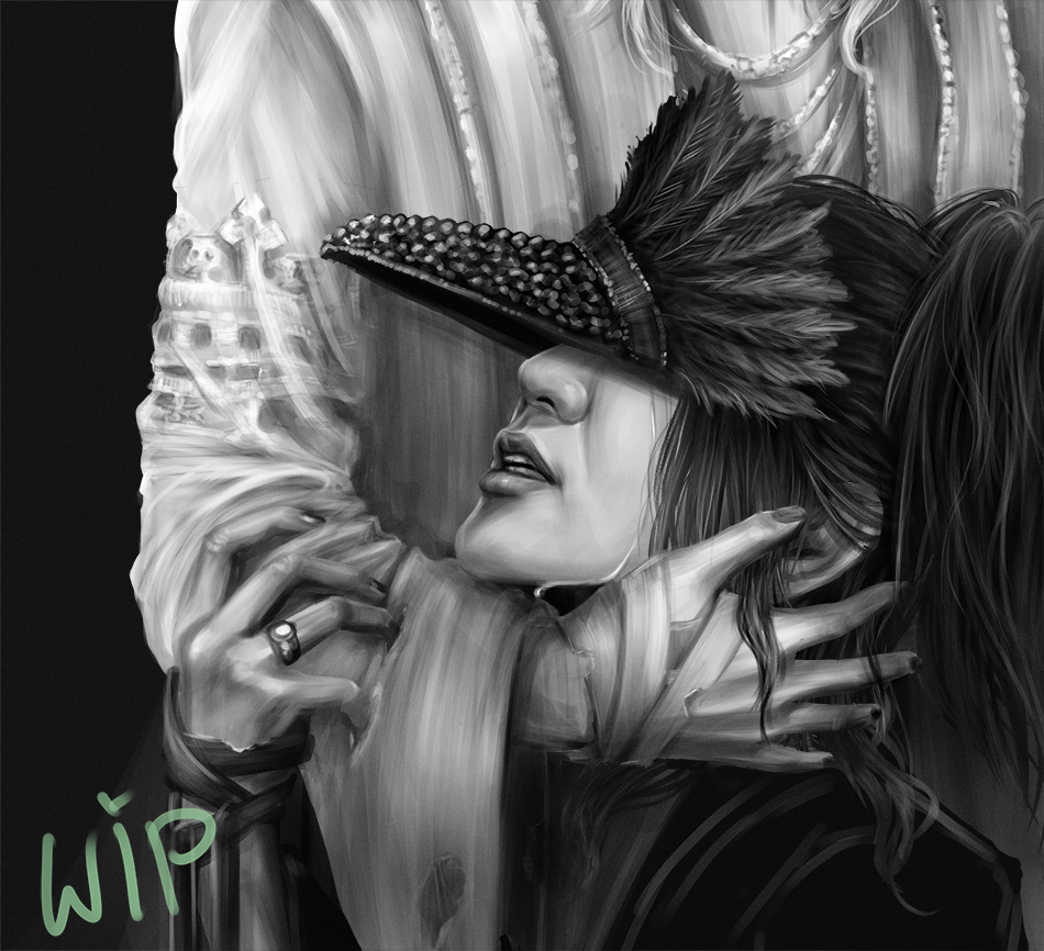 This painting will be the first installment of a trilogy of dark fantasy book covers. I plan to design the complete dust jackets so I can have some fun with the typography~
#theGazettE