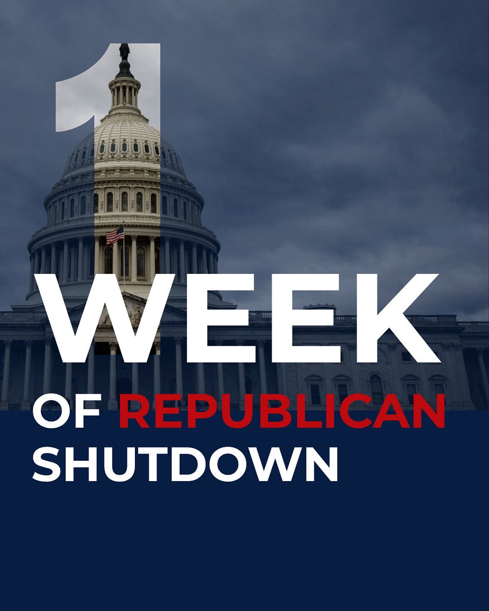 RepLaMonica's tweet image. It has been one week of the Republican shutdown. Notices about premium hikes started being mailed out last week. You might get one soon. I will never support a partisan plan that continues to ignore the healthcare crisis Republicans have created in this country.