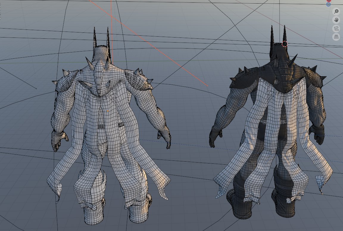 none_vfx's tweet photo. Progress on the model’s retopology.
#retopology #blender3d #batman #3dcharacter #b3d https://t.co/AwJTYyjsgj