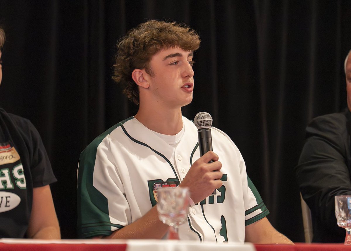 NorwalkBearsAD's tweet image. We are honored to be one of 28 schools to earn a Michaels Jewelers Achievement Cup! Great job by our own Gavin Chakar, speaking on  being a great teammate! #bearpride #ciacsports