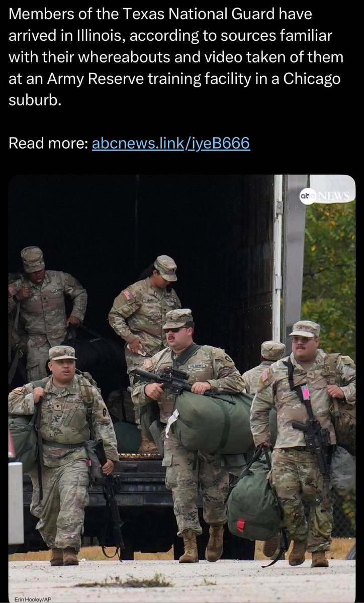 <a href="/bennyjohnson/">Benny Johnson</a> The Texas National Guard has just arrived in Illinois!!! This is great news!