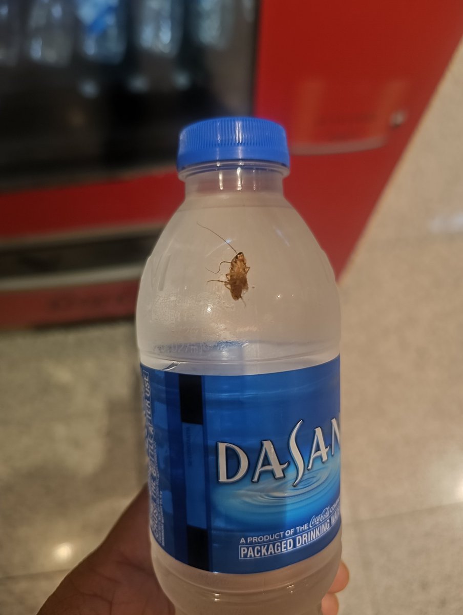 ankurag007's tweet photo. @DelhiAirport someone needs to check kiosk getting served pest infested water bottle https://t.co/5OYMdkIKHG