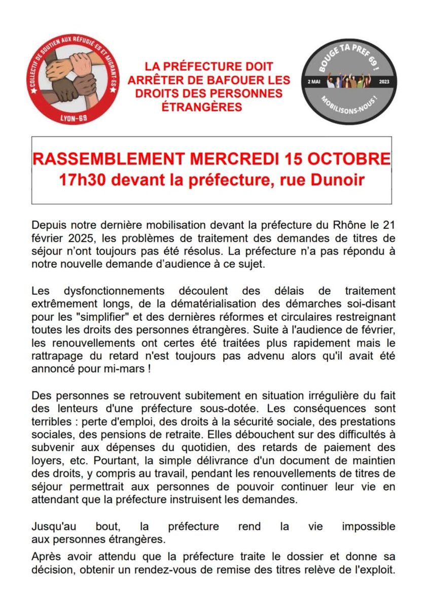 aleknaza's tweet image. Rassemblement 15 octobre 17h30 devant la préfecture du Rhône 

#Lyon #France