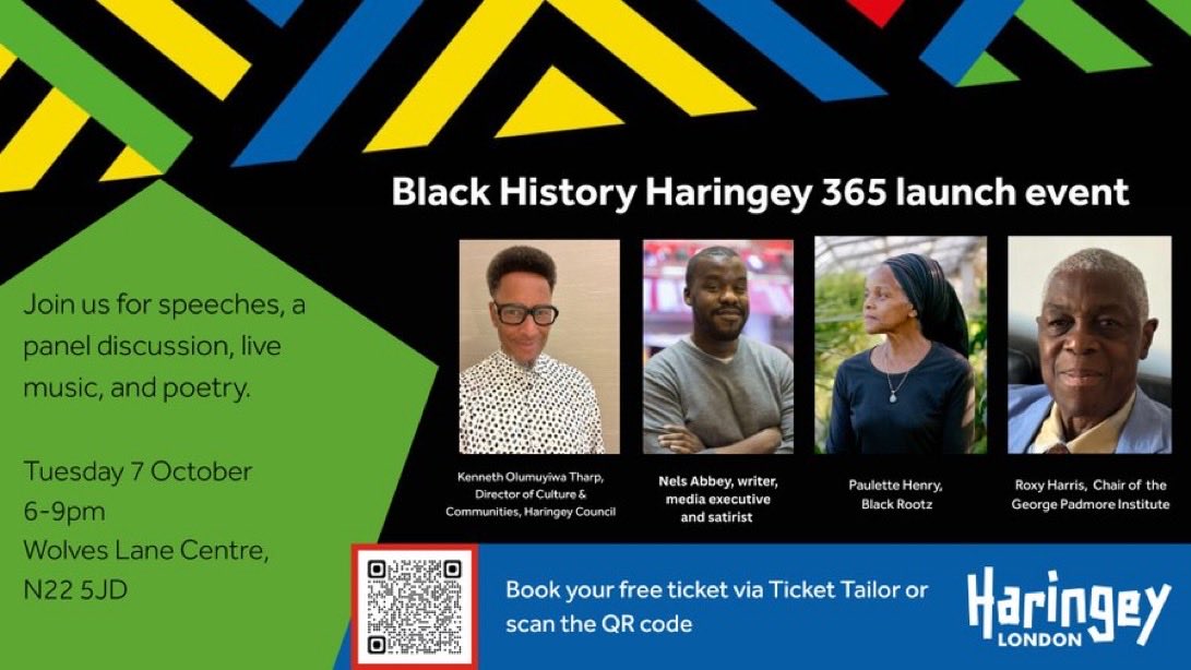 A pleasure to be at the launch of <a href="/haringeycouncil/">Haringey Council</a> #BlackHistoryHaringey365 launch event at the Wolves Lane Centre tonight

Excellent panel discussion with <a href="/nelsabbey/">Nels Abbey</a> Paulette Henry, Roxy Harris and <a href="/KennethTharp/">Kenneth Olumuyiwa Tharp CBE, FRSA</a> followed by poetry and a steel drum band 

 #BlackHistoryMonth