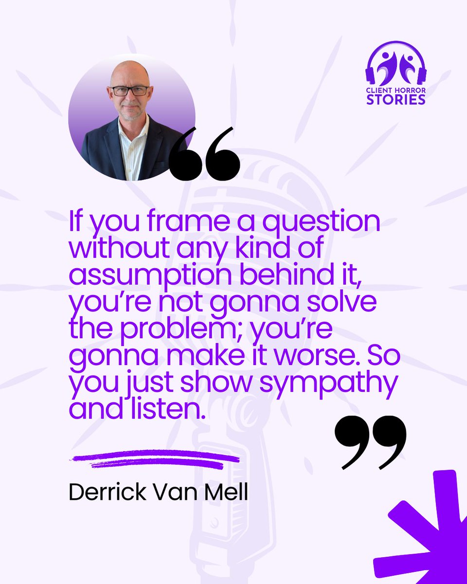 ClientHorrorS's tweet image. 🎬 An awesome quote from an awesome guest!
🎬 Be inspired by our latest episode's guest "That time the client asked for the truth and then went ballistic when you gave it to them… (with Derrick Van Mell)"
#clientmanagement #managingup #clienthorrorstories #podcaster