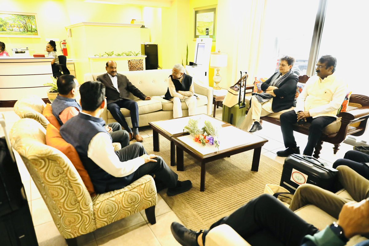 loksabhaspeaker's tweet image. Loksabha Speaker Shri Om Birla has landed in Bridgetown, #Barbados for the 68th Commonwealth Parliamentary Conference. He believes the Commonwealth, with its shared democratic traditions, offers a unique platform to shape a more inclusive and cooperative global order. Shri Birla…