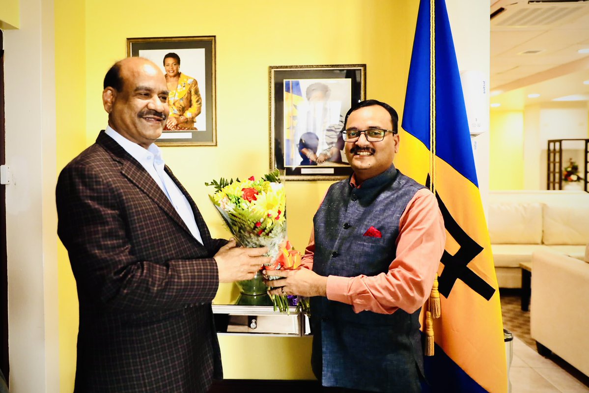 loksabhaspeaker's tweet image. Loksabha Speaker Shri Om Birla has landed in Bridgetown, #Barbados for the 68th Commonwealth Parliamentary Conference. He believes the Commonwealth, with its shared democratic traditions, offers a unique platform to shape a more inclusive and cooperative global order. Shri Birla…