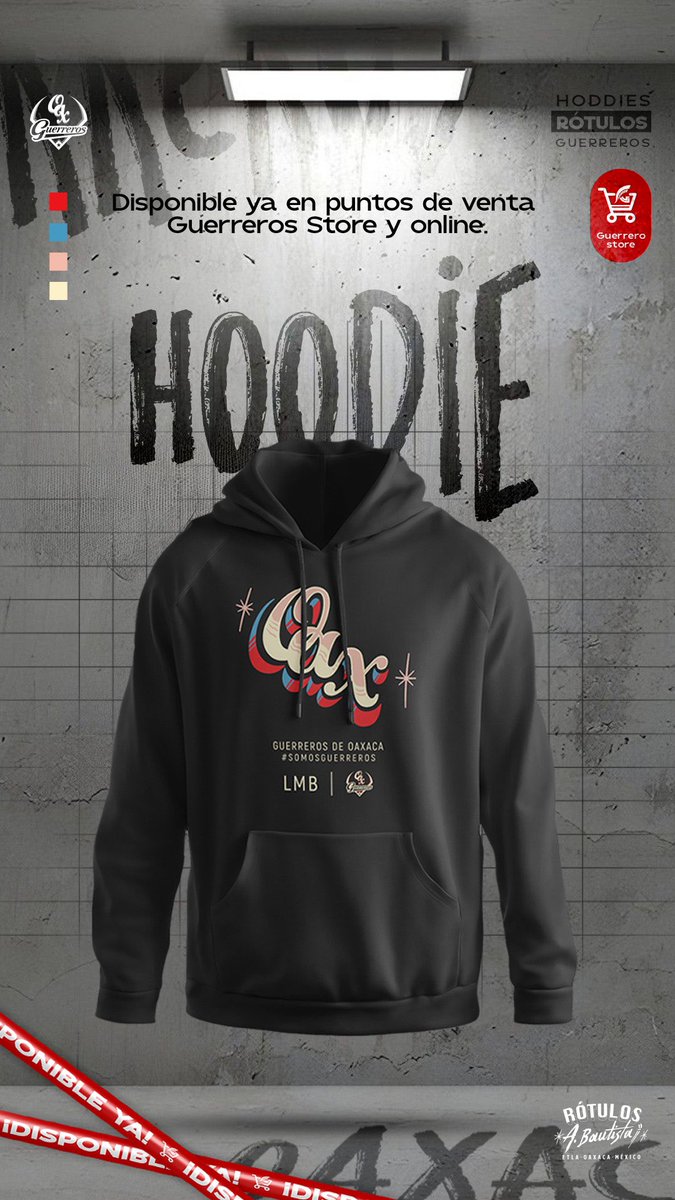 Nueva sudadera “Rótulos Guerreros” ⚔️⚾️ Inspirada en la esencia urbana y el orgullo oaxaqueño.
Disponible ya en Guerreros Store y online. (Link 👇🏼)