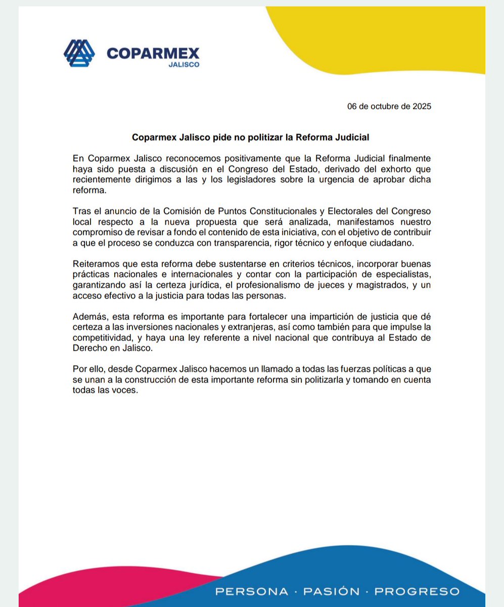 adrianalunacruz's tweet image. Ante el estira y afloja en el @LegislativoJal el #sectorempresarial se pronuncia #ReformaPoderJudicial 
@CamaradeCom_GDL @ComCoparmex