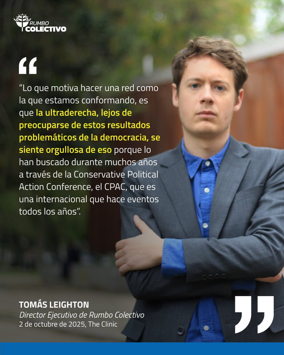 🔴📰 Les invitamos a leer la entrevista hecha por The Clinic (<a href="/thecliniccl/">The Clinic</a>) a Tomás Leighton (<a href="/to_leighton/">Tomás Leighton</a>), director ejecutivo de Rumbo Colectivo. 

🔗 theclinic.cl/2025/10/02/tom…

#EleccionesPresidenciales2025 #Opinión #Chile