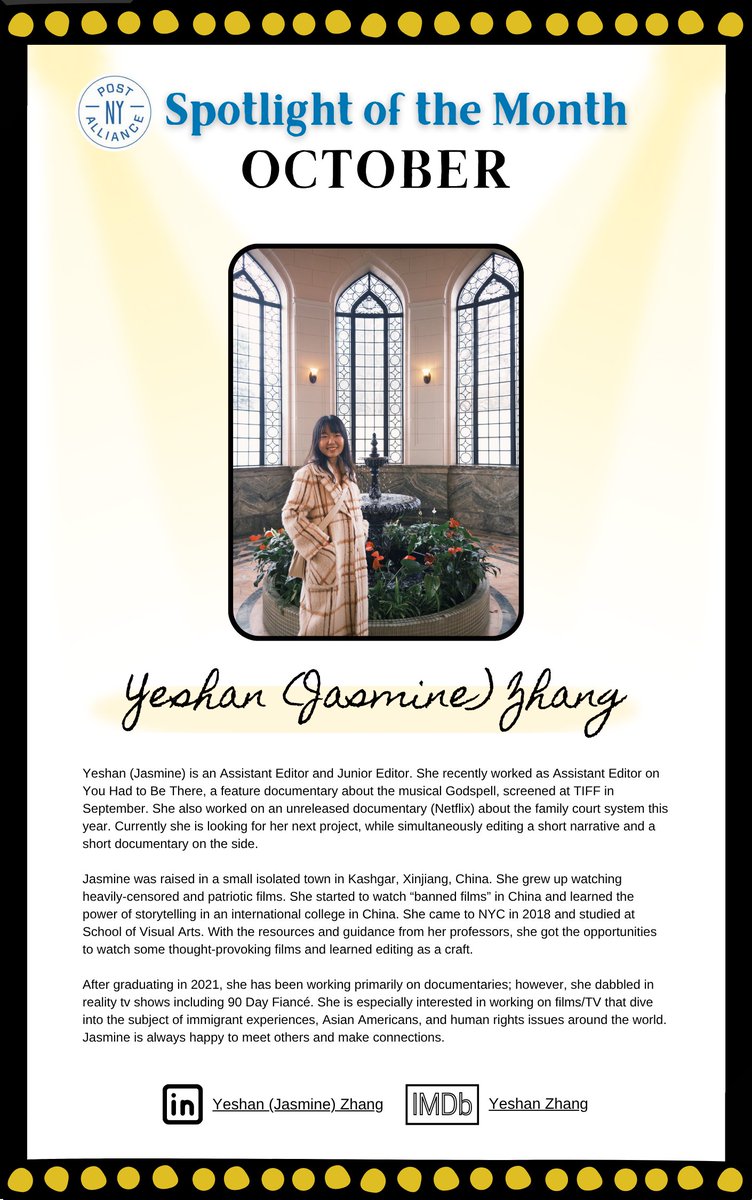 Congratulations to Yeshan (Jasmine) Zhang for winning the PNYA's Spotlight of the Month for October!! See and read more about Jasmine's background, experience, and current endeavors.🎉🎉🎉
