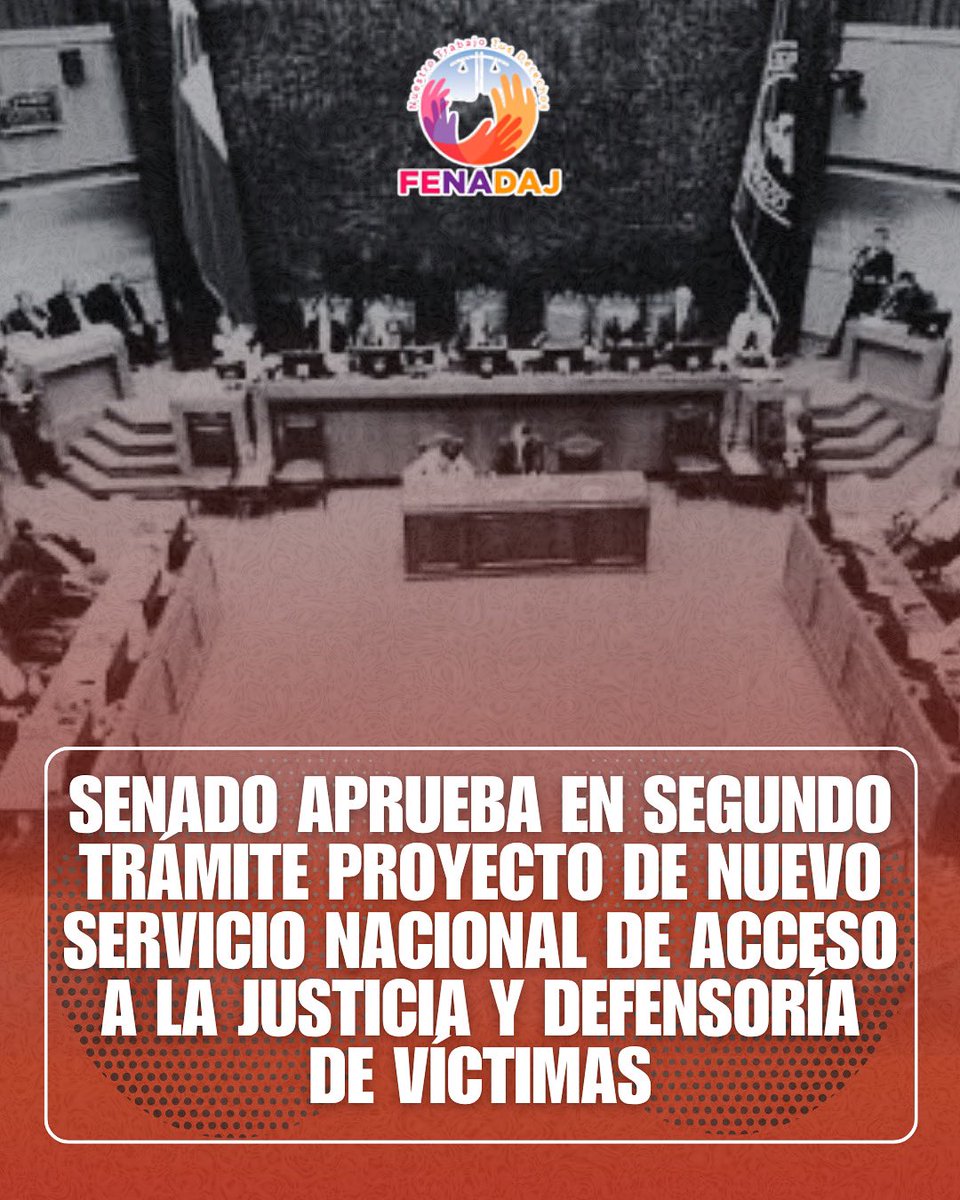 🔴 La Sala del Senado aprueba en su segundo trámite constitucional el proyecto que crea el nuevo Servicio Nacional de Acceso a la Justicia y Defensoría de Víctimas.

#TusDerechosNuestroTrabajo 💪⚖️