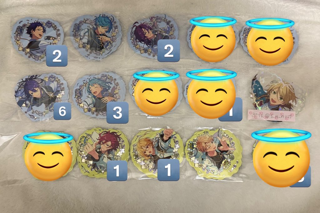 【交換】あんスタ　プチプリ

譲)弓弦　奏汰　マヨイ　颯馬　創　茨　なずな　嵐

求)藍良/友人分:ジュン、維吹

藍良含む交換のみ
まとめての方優先
無記載は5あります