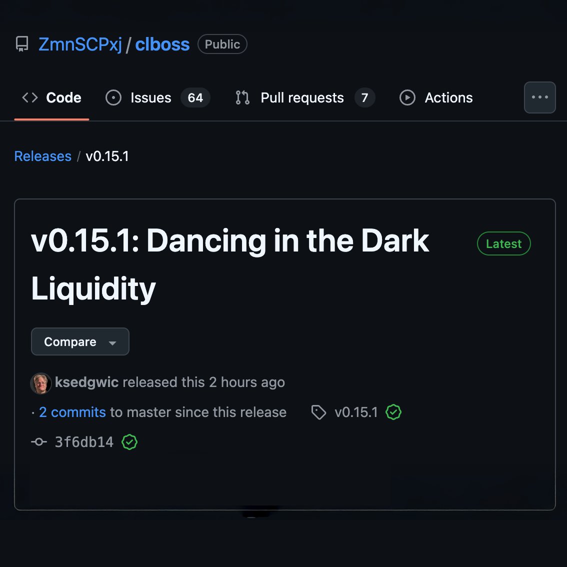 Core_LN's tweet image. The Core Lightning node automation plugin CLBOSS just got a major upgrade. ⚡

The new “Dancing in the Dark Liquidity” release adds enhanced liquidity logic, better reporting scripts, and refined rebalancing controls to help your CLN node stay optimized and self-tuning 24/7. 🧵⬇️