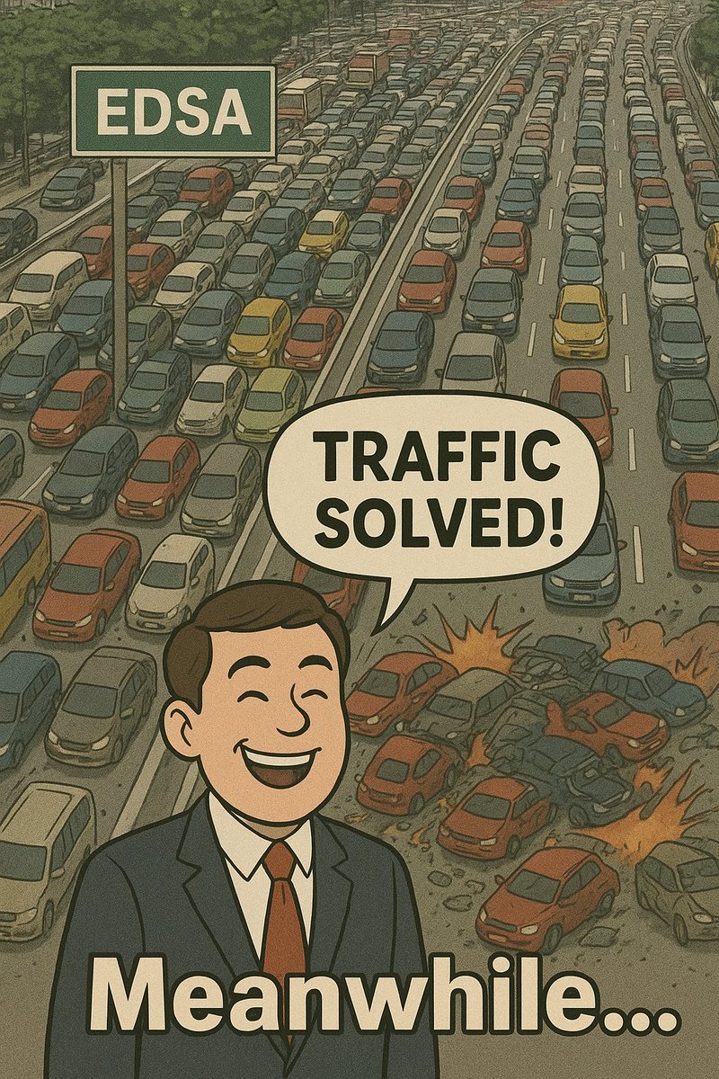 Sebonsol2025's tweet photo. When politicians say ‘we’re 

fixing traffic’ but EDSA still 

looks like a parking lot 🚗🚗🚗

#philippines2025 #TamaNa https://t.co/1nua0o9quz