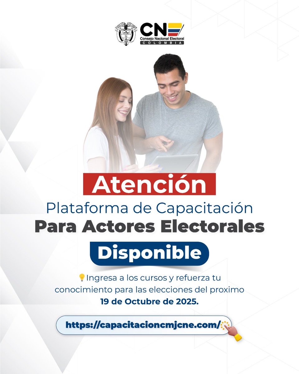 #Atención plataforma de capacitación para actores electorales.

🔗Link de ingreso: y este es el link capacitacioncmjcne.com