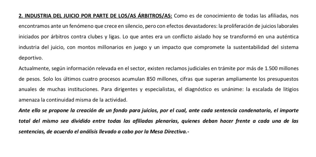 Los maltratos y destratos por parte de  la dirigencia del básquetbol hacia los árbitros y, además, tenerlos en la informalidad, son generadores de juicios laborales. Que los mismos respondan con sus patrimonios, no los clubes. Háganse cargo. <a href="/FEBAMBAok/">FEBAMBA</a> <a href="/LigaNacional/">La Liga</a> <a href="/cabboficial/">Argentina Básquet</a>
