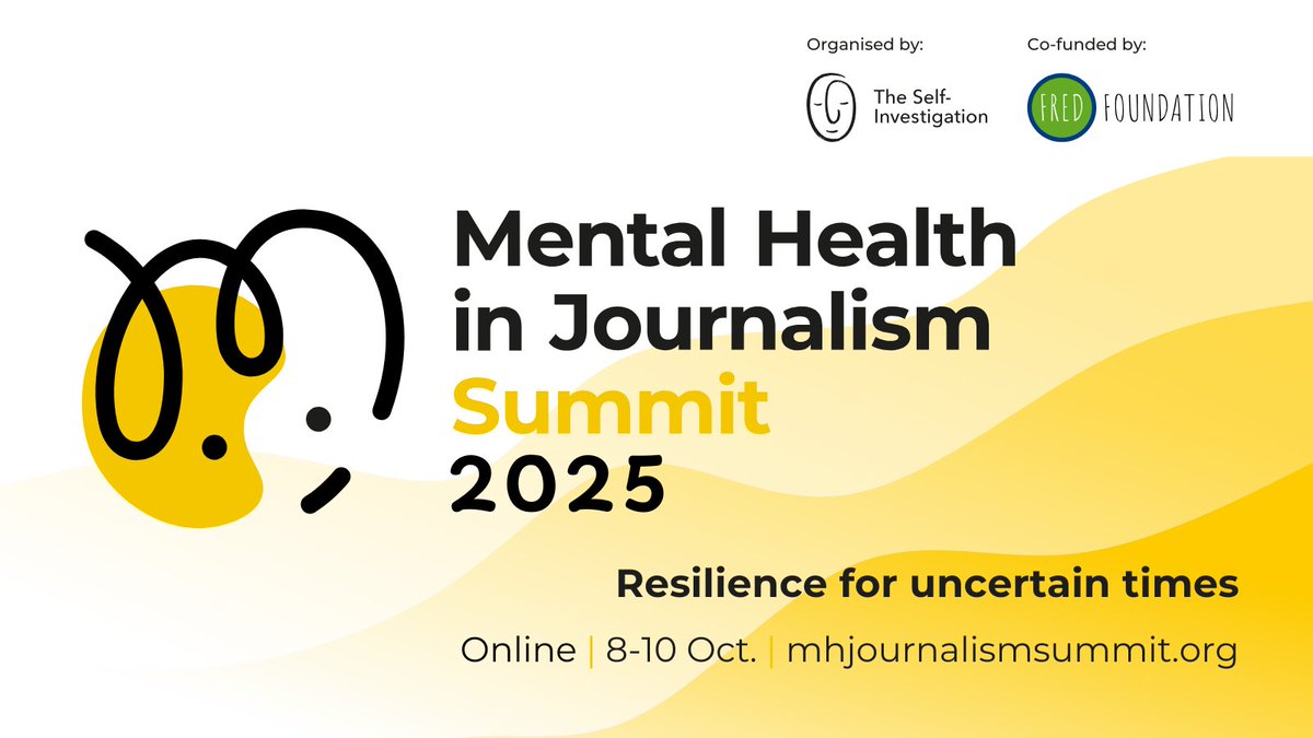 VitaActivaOrg's tweet image. The Mental Health in Journalism Summit starts today! 

👉 Register to this global online event organised by @selfinvestigate and co-funded by @fredfoundation

📅 Oct 8-10 #MHJS25 #HealthyJournalist

🎯mhjournalismsummit.org