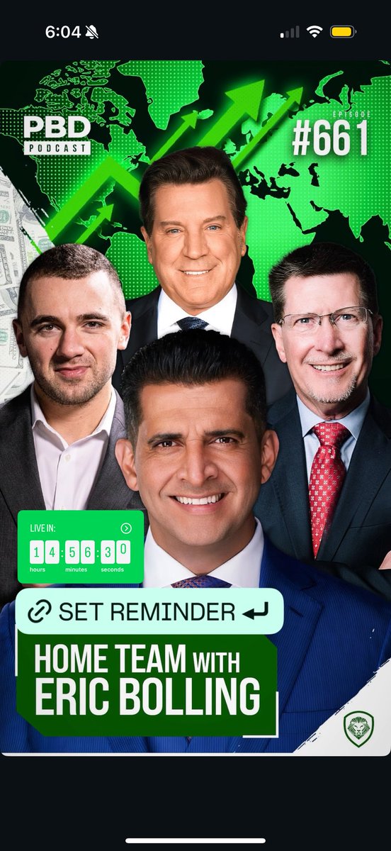 ericbolling's tweet image. Tomorrow morning I’m joining the @PBDPodcast crew for Business Wednesday.
We’re talking markets, money, and mindset — where discipline meets risk.

“Home Team with Eric Bolling” — let’s go. 🔥

Watch live → YouTube.com/@Valuetainment

#TheEDGE #PBDPodcast #BusinessWednesdays…