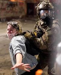 ColdBeerConv's tweet image. The sheer terror in this Portland woman's eyes as she is held accountable for her actions for the first time in her life.