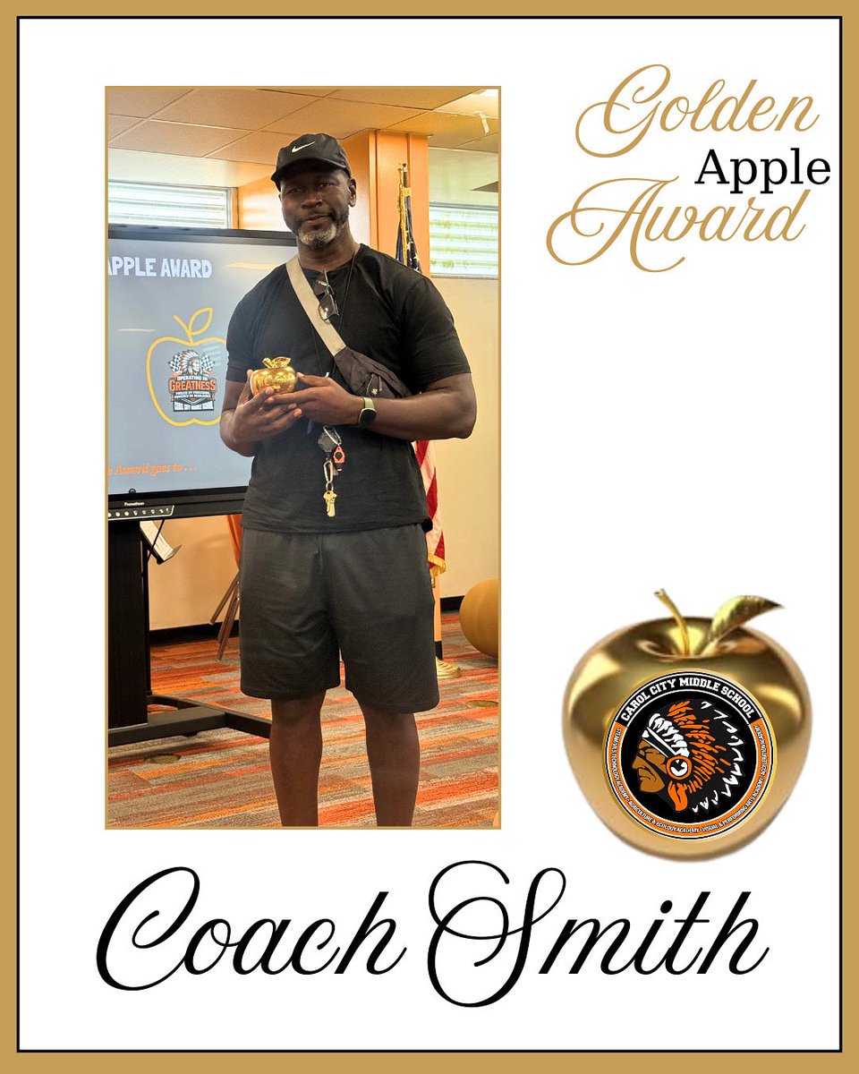 Huge congratulations to Coach Smith for being awarded the Golden Apple for the month of October! His dedication and positive energy are truly inspiring. Thanks for all you do for our school!
#GoldenApple #TeacherAppreciation