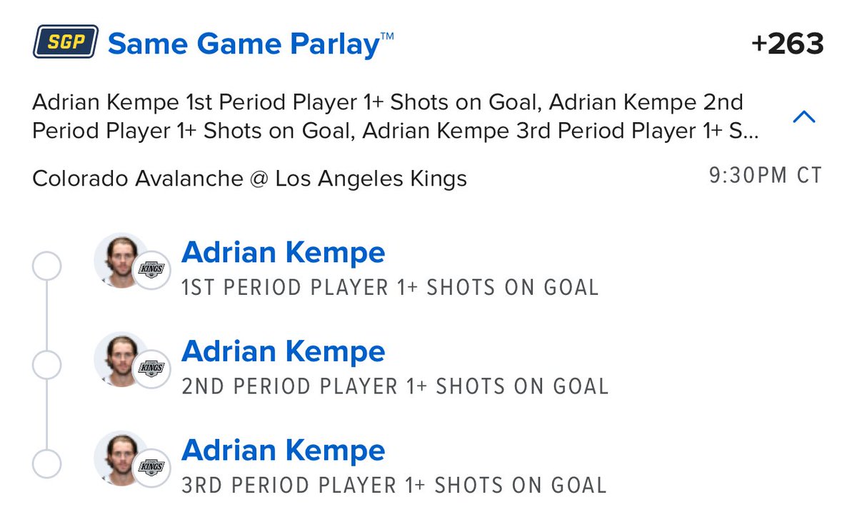 AdamsDigest's tweet image. 🚨NHL PLAY🚨

So a different way to approach SOG props

Top Line? ✅

TOP PP unit? ✅

High volume shooter who will shoot regardless of game flow? ✅

Adrian Kempe 1+ SOG in 1P/2P/3P +263 

Show some ❤️ if tailing!