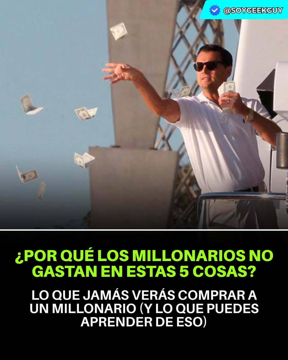 soygeekguy's tweet image. Aquí 5 errores que vacían tu cuenta:
1️⃣ Autos nuevos que se deprecian.
2️⃣ Ropa solo “para aparentar”.
3️⃣ Casas enormes que generan deudas.
4️⃣ Comidas y cafés diarios costosos.
5️⃣ Gadgets innecesarios.
#Millonarios #HábitosDeRiqueza #FinanzasPersonales