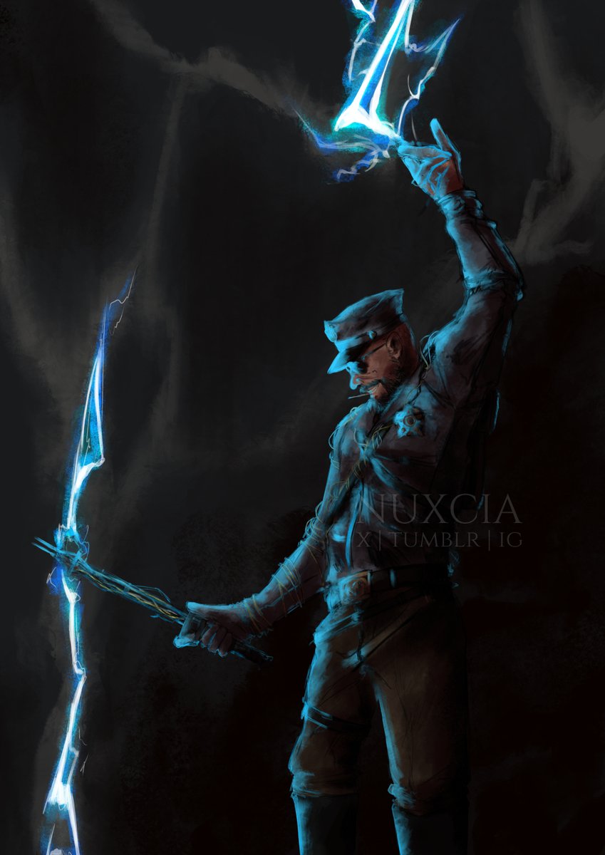 Nuxcia's tweet photo. Lightning spark. 

Leland Coyle,
from The Outlast Trials.  

-  

[ #lelandcoyle ; #coyle ; #sergeantcoyle ; #sergeantlelandcoyle ; #theoutlasttrials ; #outlasttrials ; #outlast ] https://t.co/tvo8DlJh2m