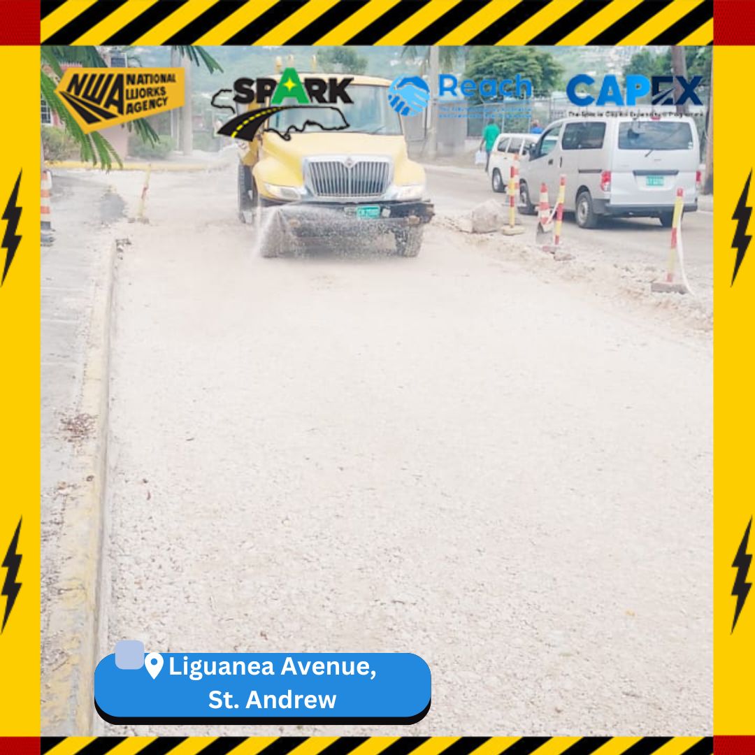 NWA_JA's tweet photo. Liguanea Avenue in St. Andrew has been SPARKing ⚡️⚡️

With works currently underway, including excavation of the roadway that will be followed by paving of the surface.

#SparkJamaica 
#NWAUpdate 
#nwajamaica 
#Sparkupdate https://t.co/u6DWWxzjiD