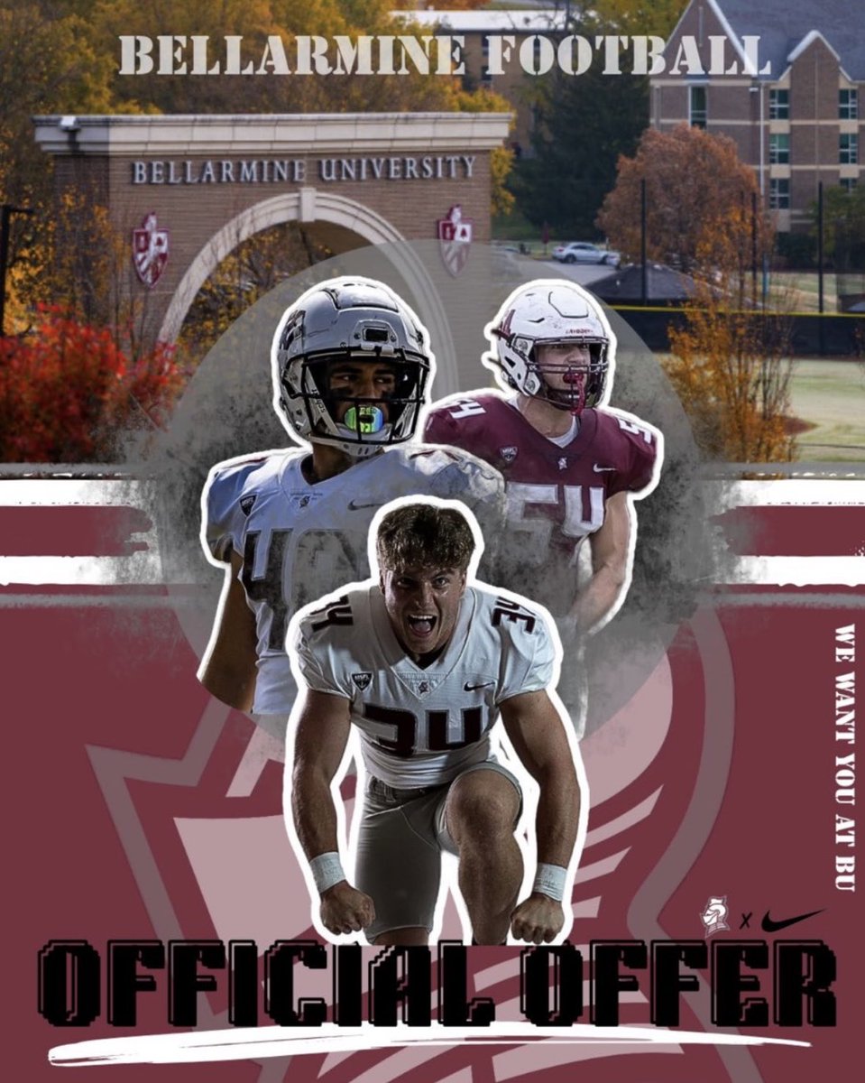 After a great conversation with <a href="/BenPrice_96/">Ben Price</a> I am blessed to recieve an offer from Bellarmine University. I am beyond grateful for this opportunity! <a href="/BUKnightsFB/">Bellarmine Sprint Football</a> <a href="/Coach_PThompson/">Paul Thompson</a> <a href="/Dulaneyftball/">Dulaney Football</a> <a href="/LionsRecruits/">Dulaney Lions Football Recruiting Page</a> #GoKnights #AGTG