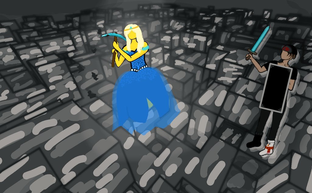 Yungy watching over zam while shes mining out the bedrock
#yungwillxfanart #princezamfanart  (i cant draw faces guys😭)