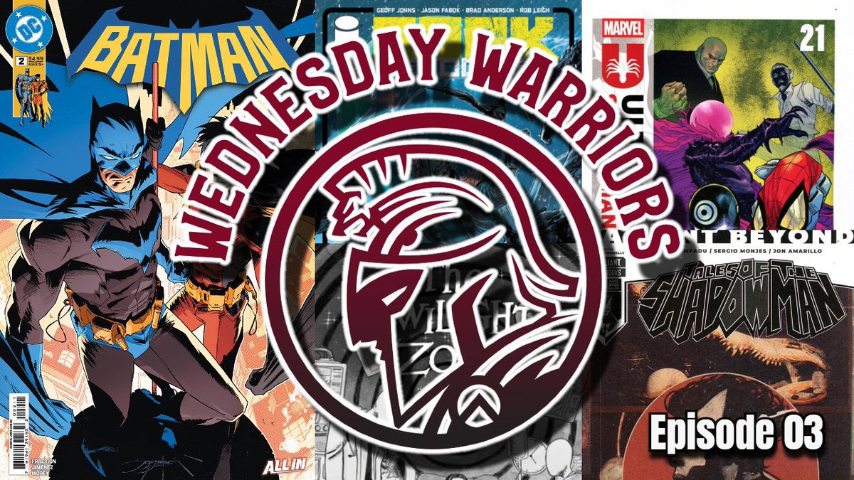 Wednesday Warriors Ep 03 
Tomorrow at 4pm pst 

Join <a href="/Crispin_Cold/">Samurai Snowman</a>, <a href="/N2_Paints/">N2.Paints</a>, and myself as we discuss our recent reads and share if we thought Batman #2 lives up to the hype. 

youtube.com/live/SbsfWMv8e…