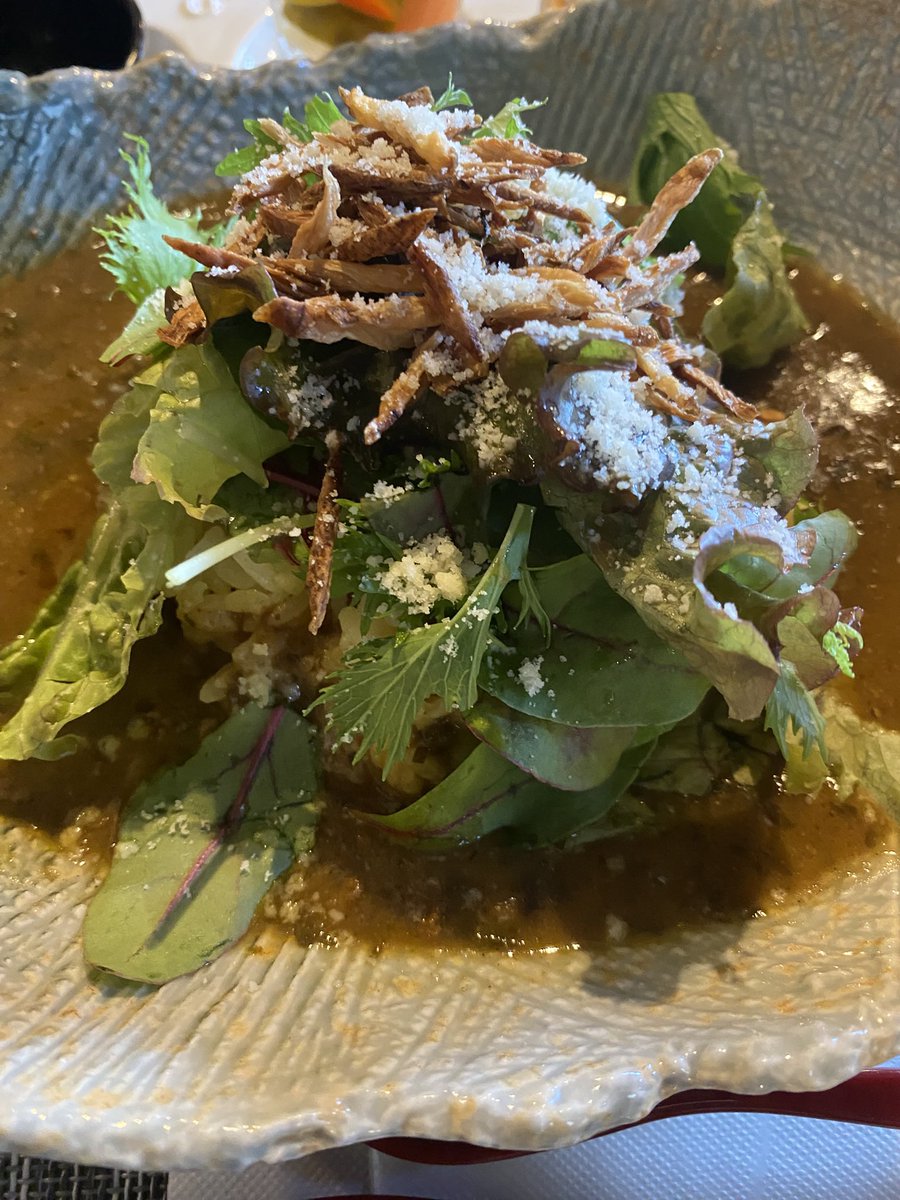 isaking2013's tweet image. 薬膳カレー🍛！！伊佐の曽木の滝にある野草庵。新メニュー。美味いな。これは美味いぜ！健康になった気がするわい^ - ^