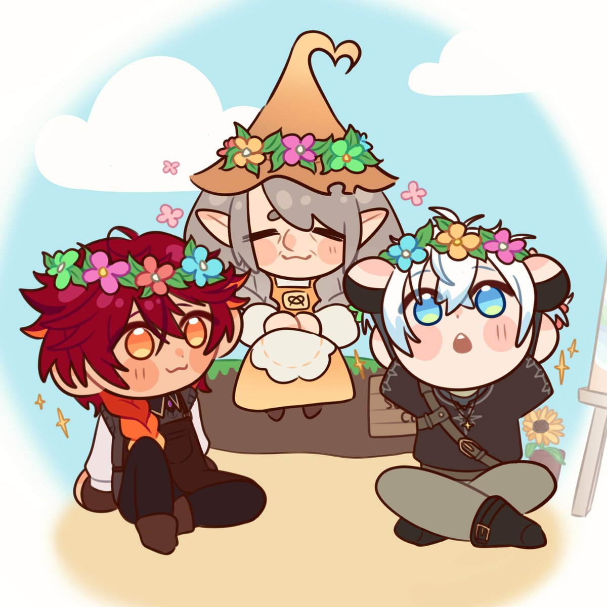 flower crowns for everyone ! • *.❀₊° 

#VCraftEnchanted #CendArt #mintmaiART #kaepix