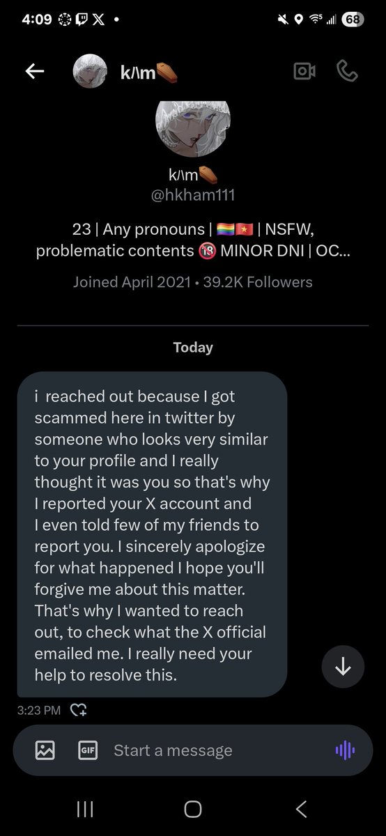 *wheezes hard* 

XD It took this long for me to get one 🤣 while everyone ive followed or mutuals have gotten one before me. Yeah nope, I aint one to be tricked