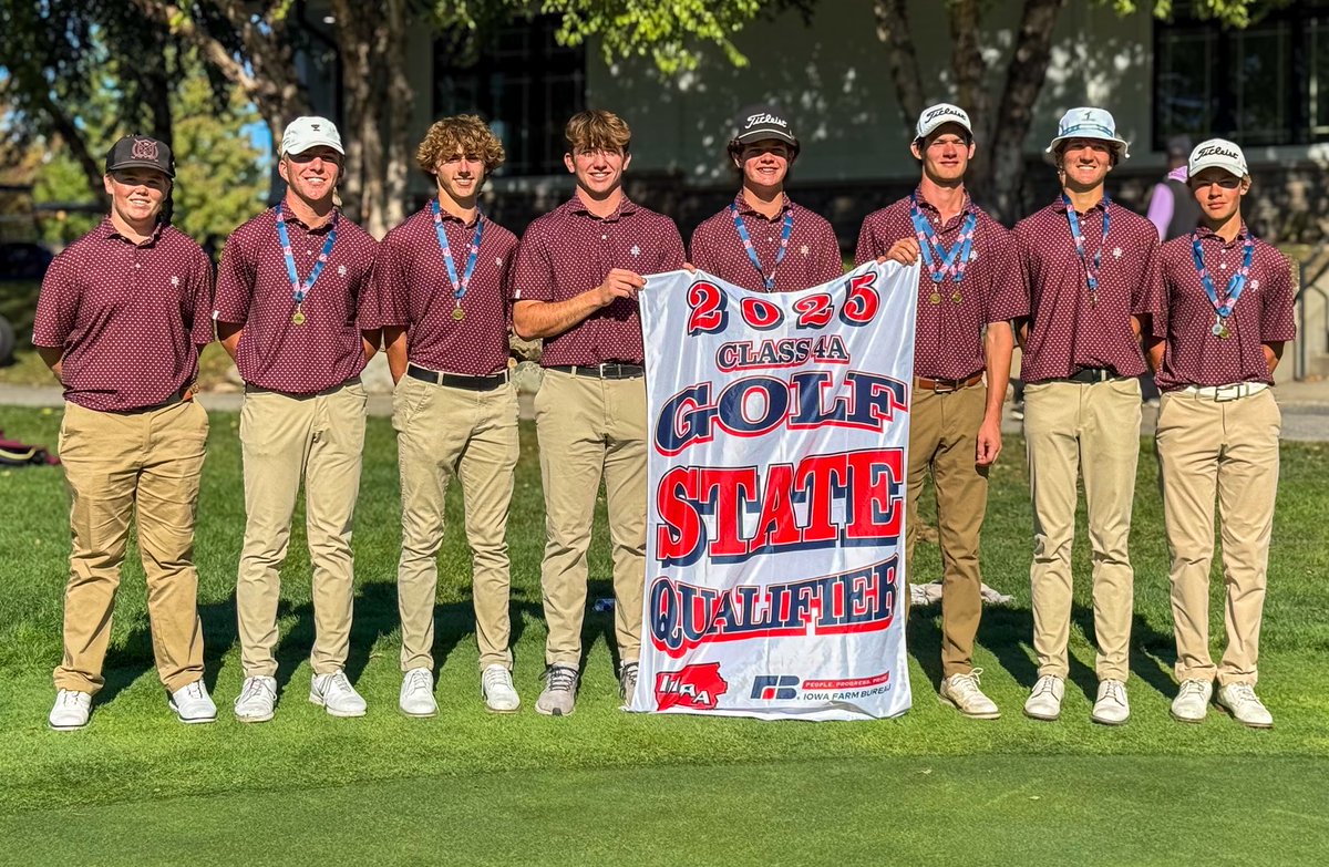 Golf_DCHS's tweet photo. The DCHS golf team won their district meet and are STATE bound! Dowling shot a 294 at Copper Creek GC to place 1st out of 14 teams! 
1 Dewell Anderson (Sr) 69
2 Elijah Anderson (Fr) 71
7 AJ Sposato (Sr) 75
Way to go, Maroons!!⛳️🏌️ https://t.co/HYoARiknvu