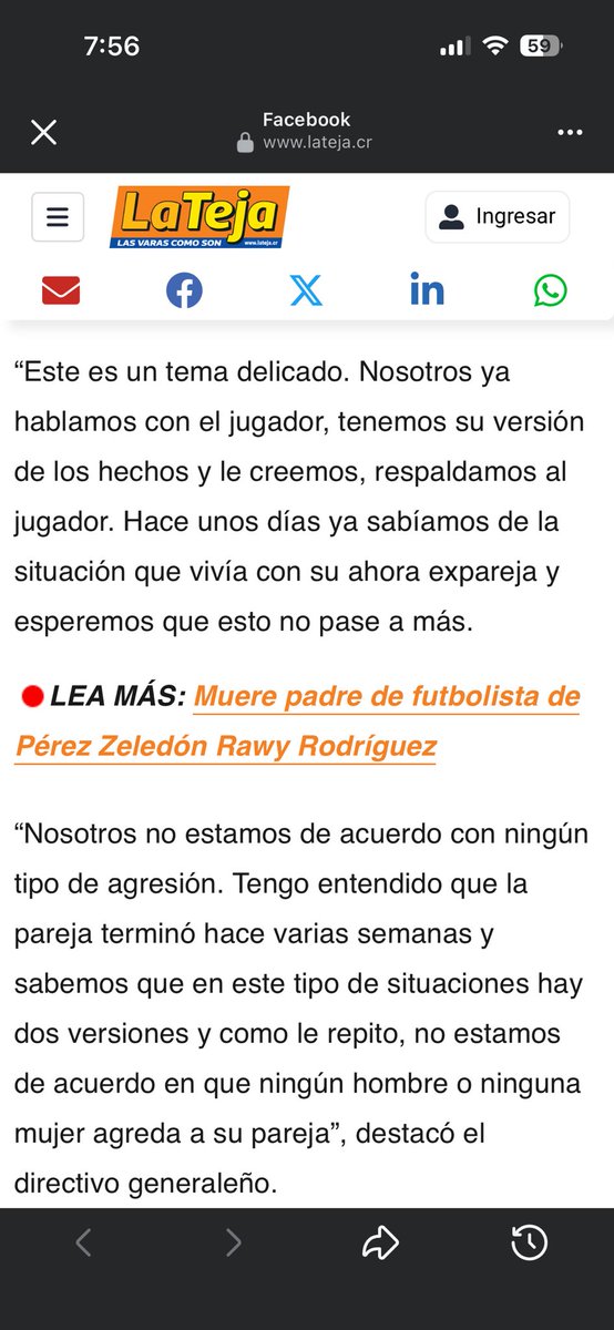 O sea que <a href="/municipalpz/">Municipal Pérez Zeledón</a> es un equipo que apoya a sus jugadores AUNQUE sean personas que ejercen violencia doméstica tanto física como psicológica, existiendo PRUEBAS de los hechos y no hagan nada al respecto? 
Aparte afirmando que conocen de los hechos hace varios días y 1/2