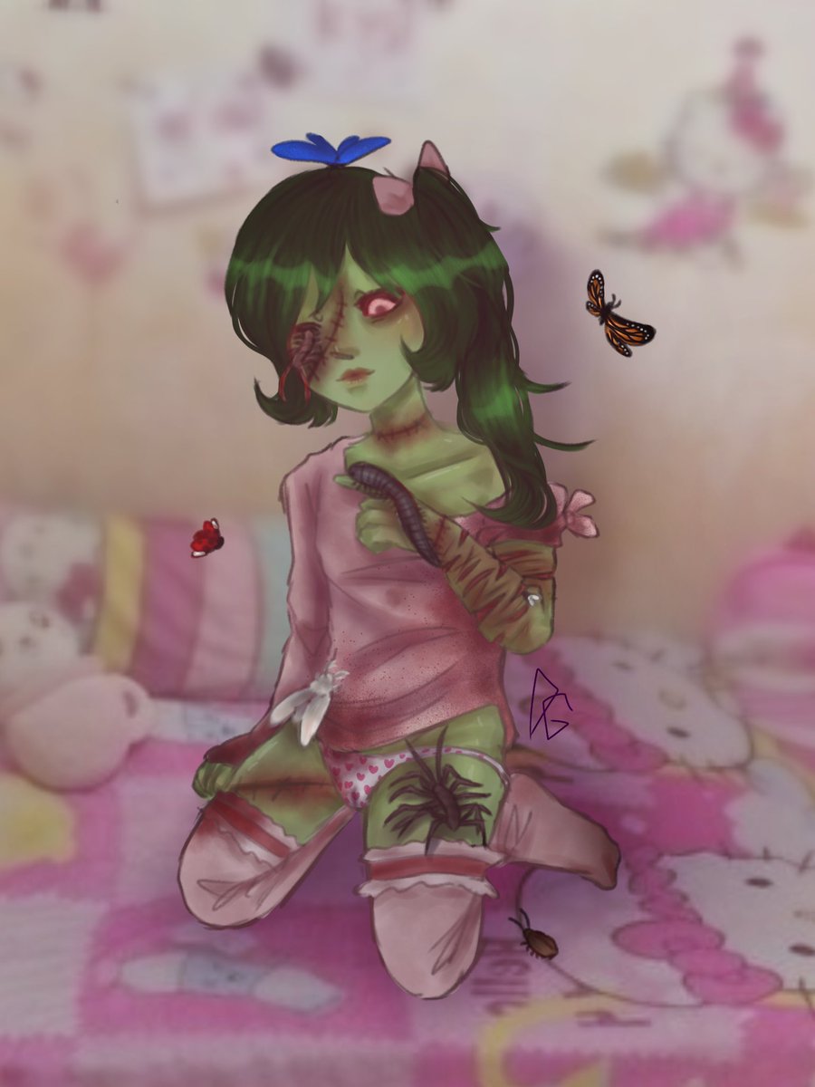 thatannoyingfck's tweet photo. YIPPIE, my zombie loli is done!! (She still needs a name) --Dess https://t.co/wAC3XsNGnr