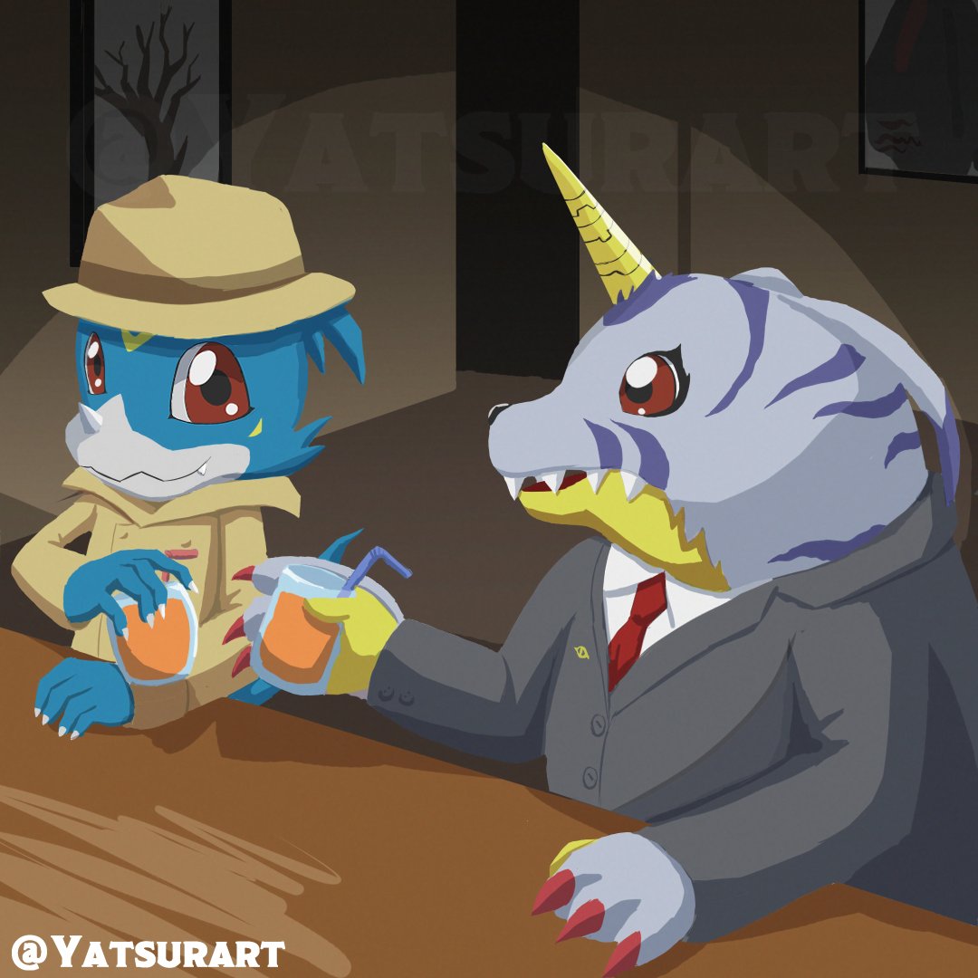 Inktober Day 7 - Gabumon(and veemon as a bonus)

Is orange juice, don't worry.
#inktober2025 #inktober2025day7 #digimon