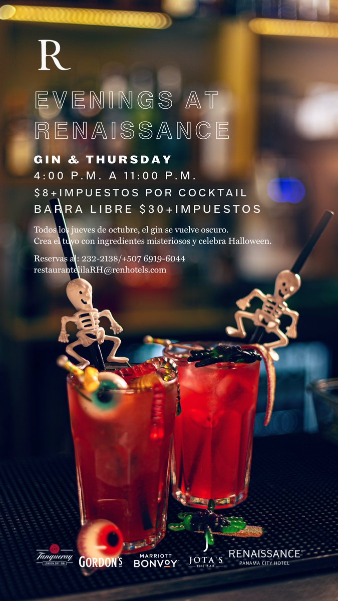 ✨ Este jueves, tu gin cuenta una historia.
En #GinAndThursday, tú eliges los ingredientes, nosotros ponemos la magia.
Descubre sabores inesperados, crea tu propio ritual y brinda con estilo en Jota’s The Bar. #RenaissancePanama #RenHotels #JotasTheBar