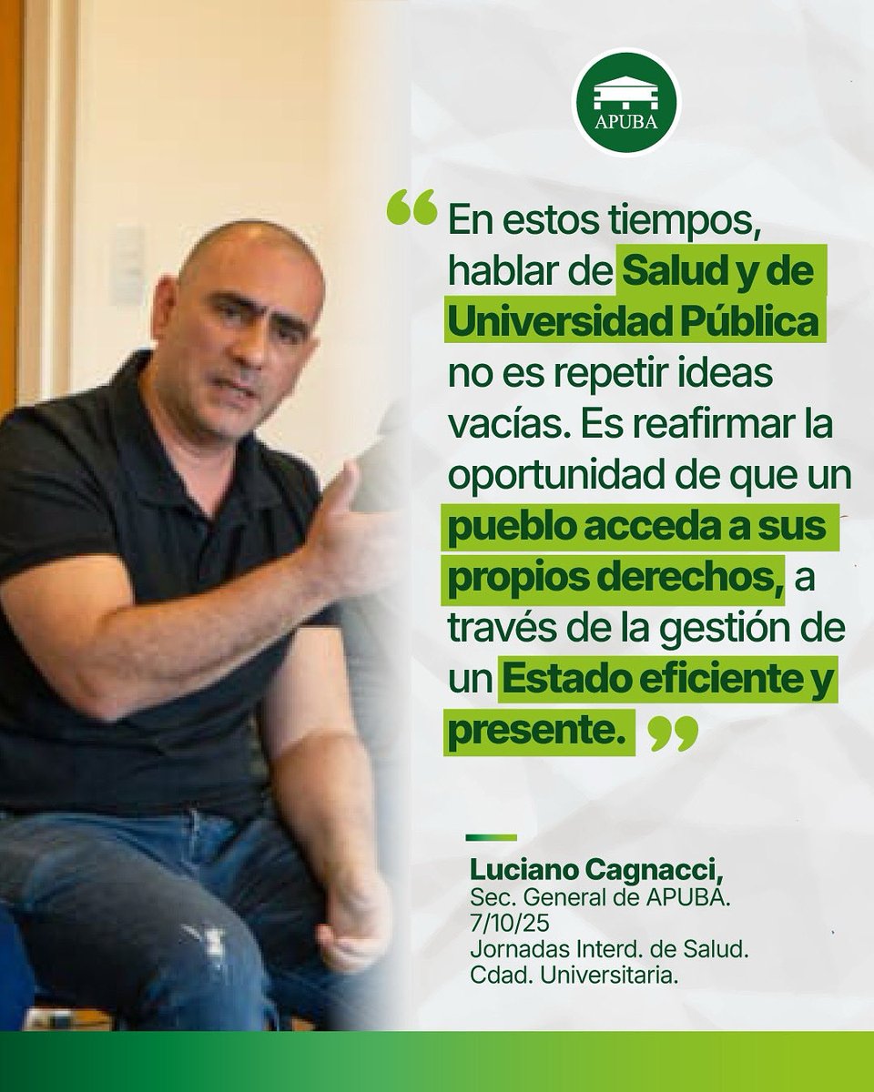 Palabras de nuestro Secretario General, <a href="/CagnacciLuciano/">Luciano Cagnacci</a>, en las Jornadas Interdisciplinarias de Salud en Ciudad Universitaria.