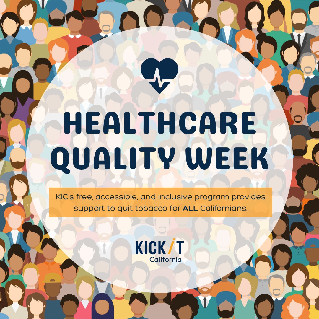 Kickitca's tweet image. Helping Californians #quittobacco and #nicotine since 1992, KIC is committed to advancing #healthequity. Enroll online or call a Quit Coach today:
🌐 kickitca.org/quit-now
☎️ 800-300-8086 (EN) | 800-600-8191 (ES)
M-F 7am-9pm &amp;amp; Sat 9am-5pm
#HealthcareQualityWeek #NicotineFree
