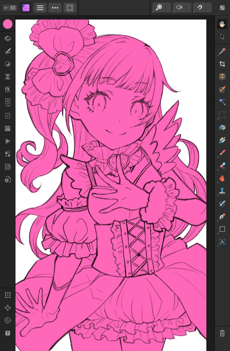 mao_DBmiyuki's tweet image. Affinity photoでお絵描きは…できる！けどUIまだ慣れなくてそこがとてもタイムロス